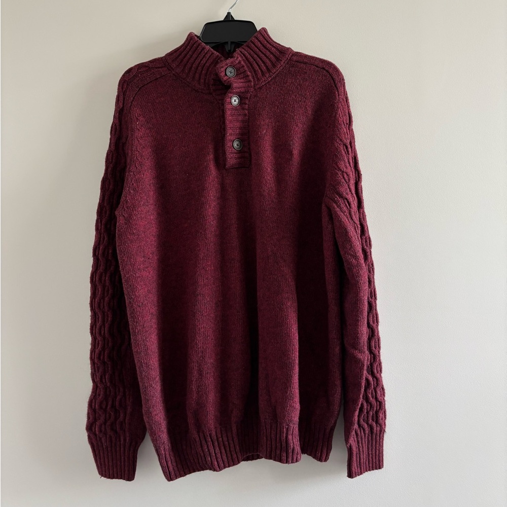 Vintage Timberland Sweater Burgundy Pullover Wool Blend Men XL Grandpa Professor